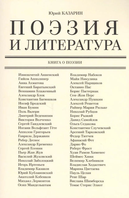 Обложка книги "Поэзия и литература. Книга о поэзии"