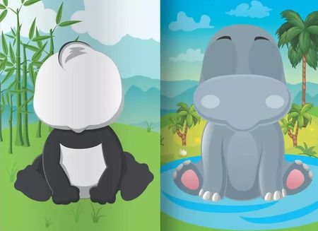 Фотография книги "Портреты из наклеек. Веселые животные"