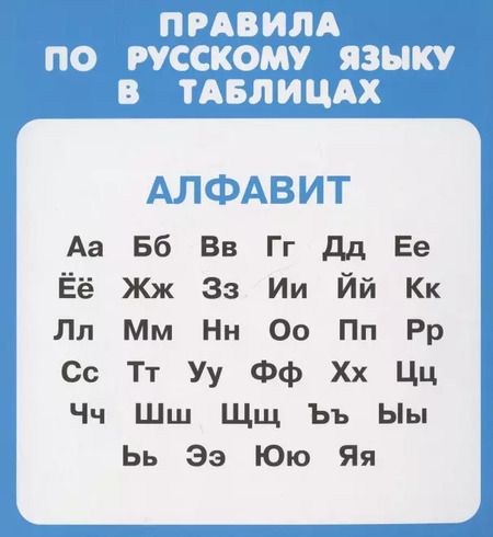 Фотография книги "Правила по русскому языку в таблицах. Набор карочек"