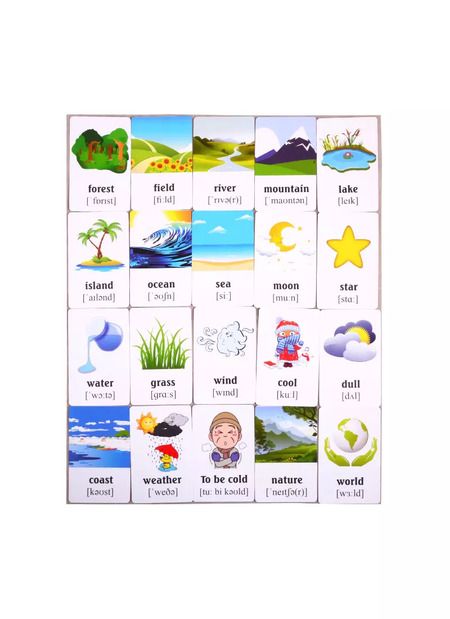 Фотография книги "Учим английские слова. Развивающие карточки "Nature and Weather / Природа и погода""