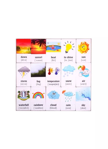 Фотография книги "Учим английские слова. Развивающие карточки "Nature and Weather / Природа и погода""