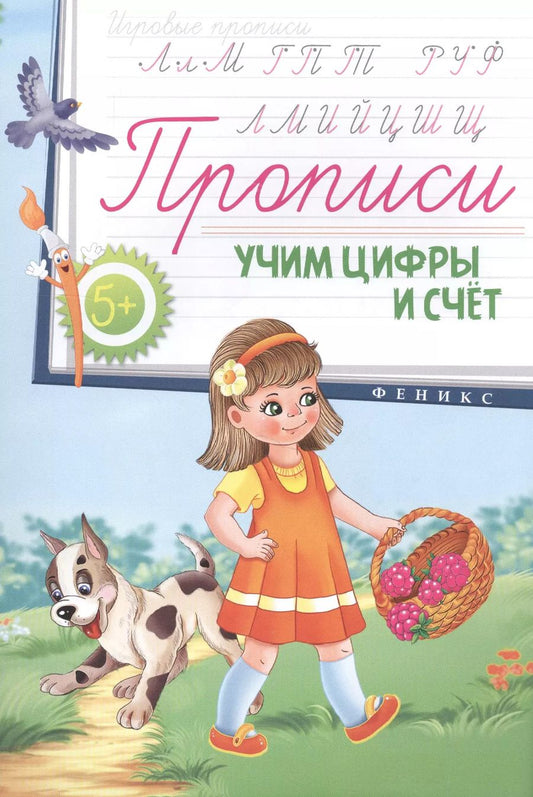 Обложка книги "Прописи: учим цифры и счет 5+"