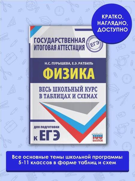 Фотография книги "Пурышева, Ратбиль: Физика. Весь школьный курс в таблицах и схемах для подготовки к ЕГЭ"