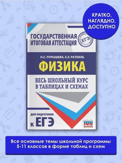 Фотография книги "Пурышева, Ратбиль: Физика. Весь школьный курс в таблицах и схемах для подготовки к ЕГЭ"