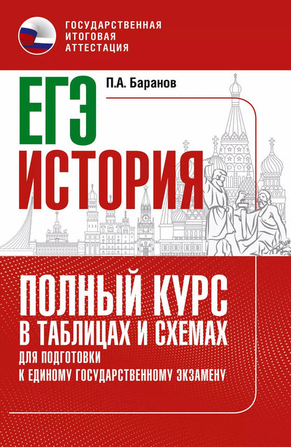 Обложка книги "Пётр Баранов: ЕГЭ. История. Полный курс в таблицах и схемах для подготовки к ЕГЭ"