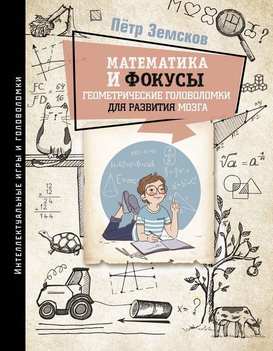 Обложка книги "Пётр Земсков: Математика и фокусы. Геометрические головоломки для развития мозга"