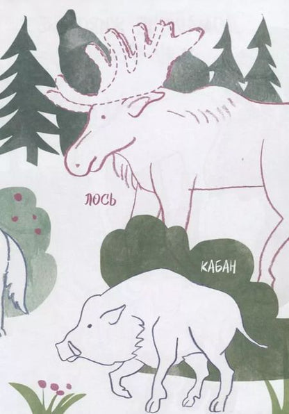 Фотография книги "Р Креативная раскраска Животные (+накл.) (илл. Мосоха) (мМирГлРеб)"