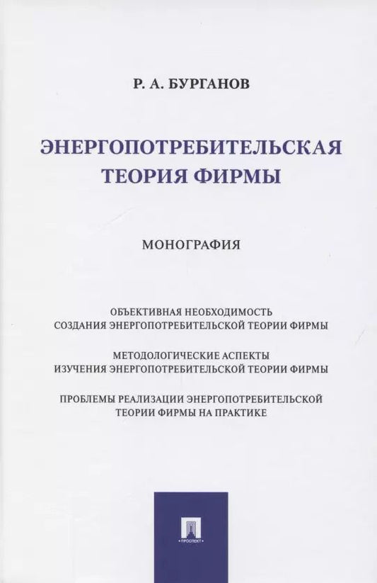 Обложка книги "Раис Бурганов: Энергопотребительская теория фирмы. Монография"