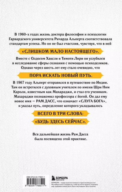 Фотография книги "Рам Дасс: Быть здесь и сейчас. Культовая книга, открывшая миру мудрость Индии и медитацию (Большой формат)"