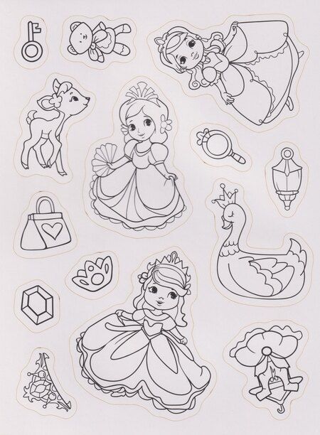 Фотография книги "Раскраска-стикербук. Для девочек"