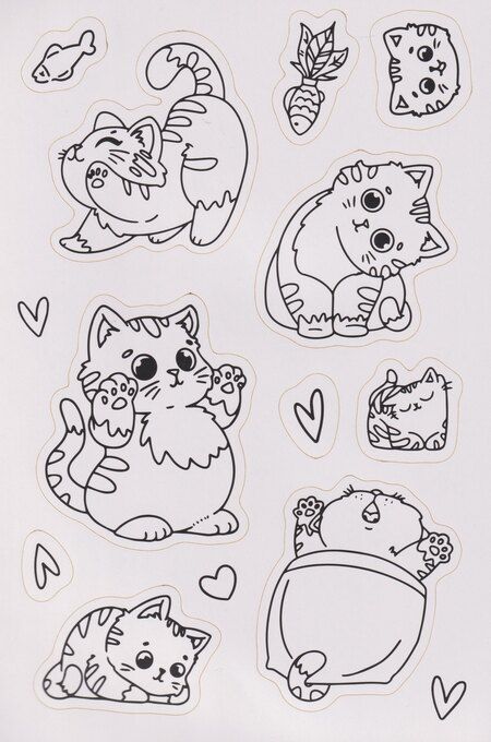 Фотография книги "Раскраска-стикербук. Кошечки"