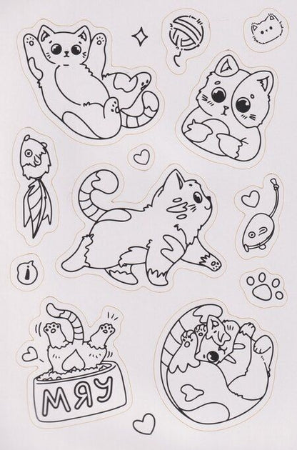 Фотография книги "Раскраска-стикербук. Кошечки"