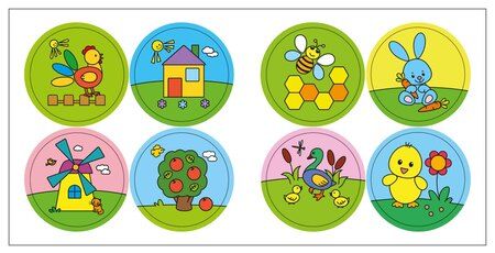 Фотография книги "Раскраска для малышей с наклейками. В деревне"