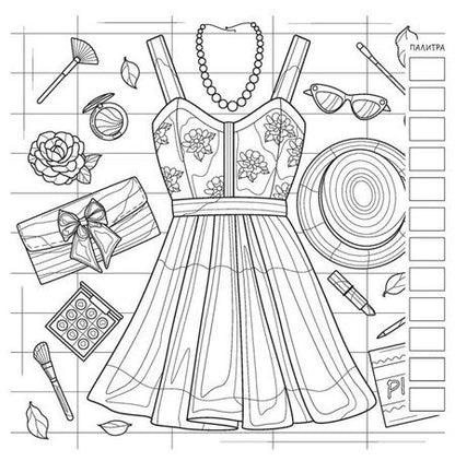 Фотография книги "Раскраска Fashion Girl для работы маркерами (девушка с велосипедом в поле)"