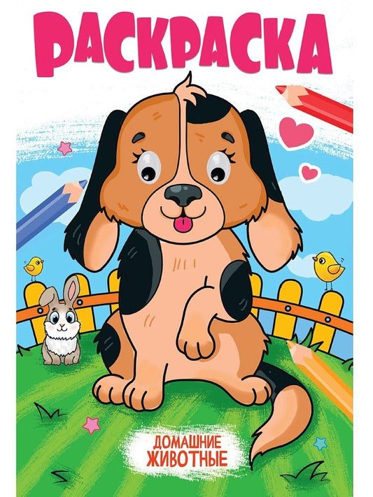 Обложка книги "Раскраска с глазками. Домашние животные"
