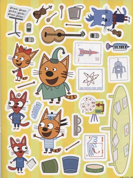 Фотография книги "Развивающая книжка с многоразовыми наклейками и постером № МНП 2006 "Три Кота""