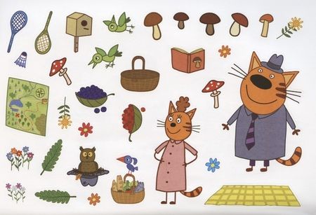 Фотография книги "Развивающая книжка с многоразовыми наклейками и стикер-постером № МНСП 2003 "Три Кота. Веселые приключения!""