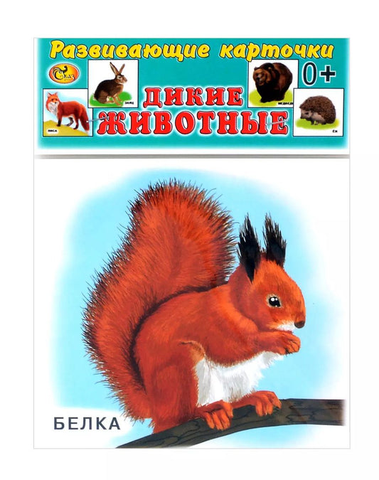 Обложка книги "Развивающие карточки  Дикие животные (0+) (14 карточек)"