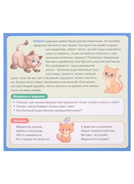 Фотография книги "Развивающие карточки для детей. Домашние животные (20 карточек)"
