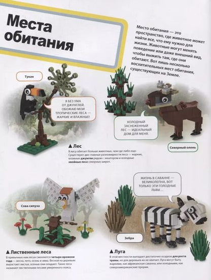 Фотография книги "Рона Скин: LEGO Атлас животных (+ набор LEGO из 60 элементов)"