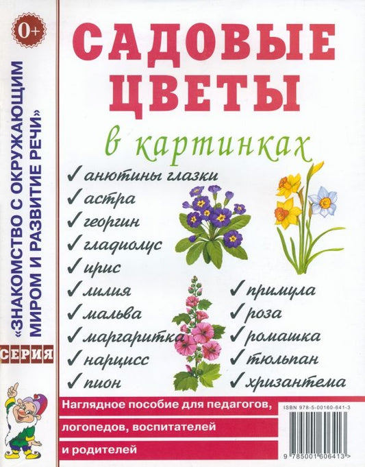 Обложка книги "Садовые цветы в картинках. Наглядное пособие для педагогов, логопедов, воспитателей и родителей"
