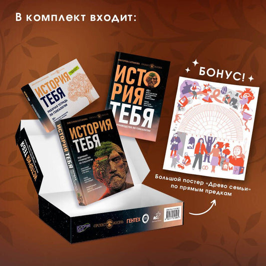 Обложка книги "Салтыкова: История тебя. Подарочный комплект из трех книг по генеалогии + постер Древо семьи"