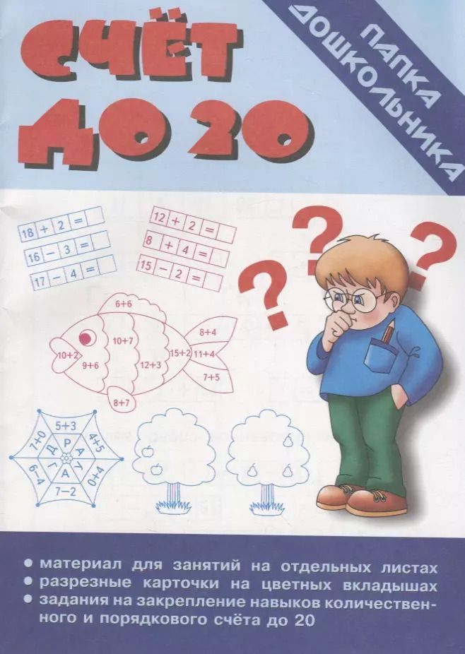 Обложка книги "Счет до 20. Папка дошкольника. Материал для занятий на отдельных листах"