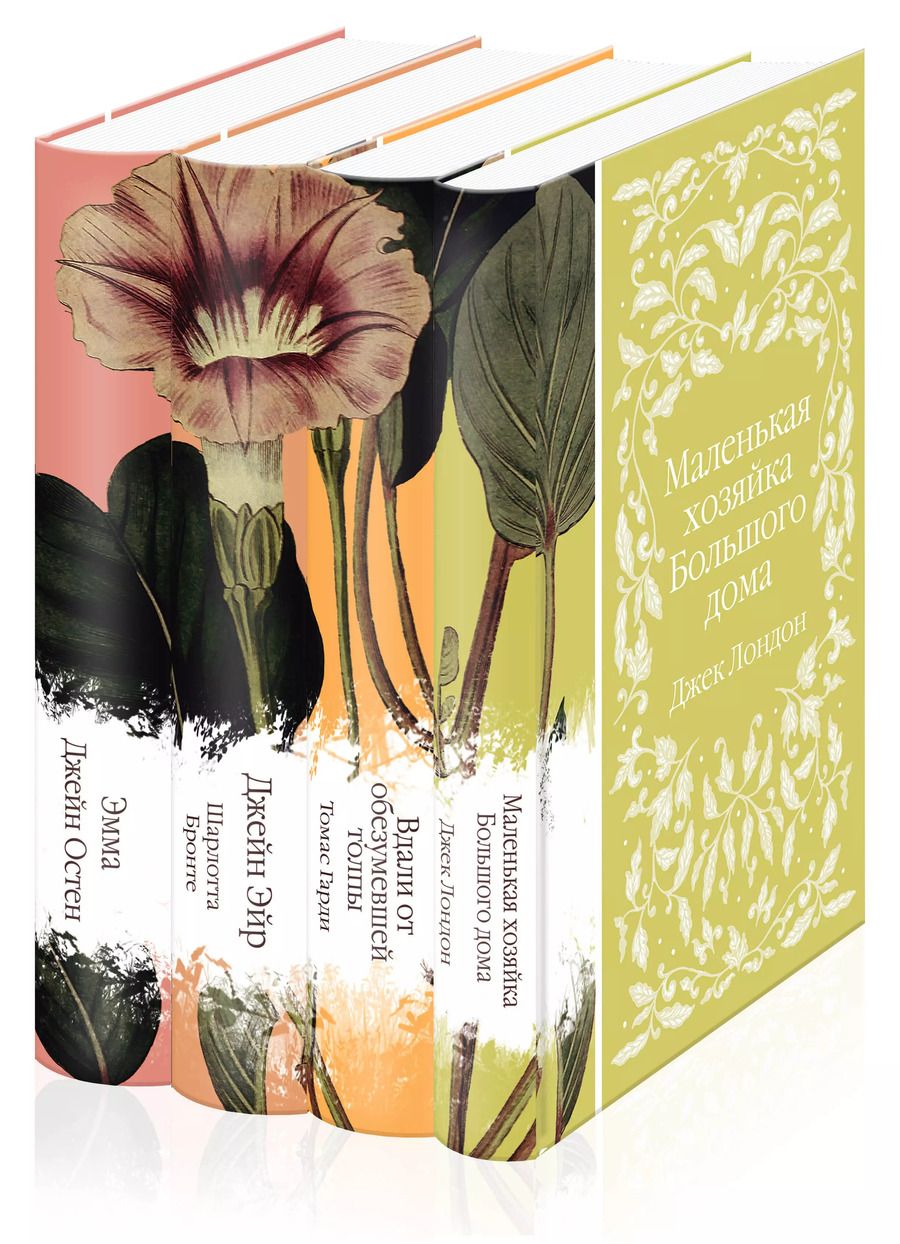 Обложка книги "Шарлотта Бронте: Элегантная коллекция: Джейн Эйр. Эмма. Маленькая хозяйка Большого дома. Вдали от обезумевшей толпы (комплект из 4 книг)"