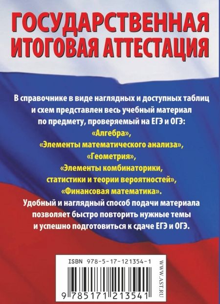 Фотография книги "Слонимский, Слонимская: Математика. Краткий справочник в таблицах и схемах для подготовки к ЕГЭ и ОГЭ"