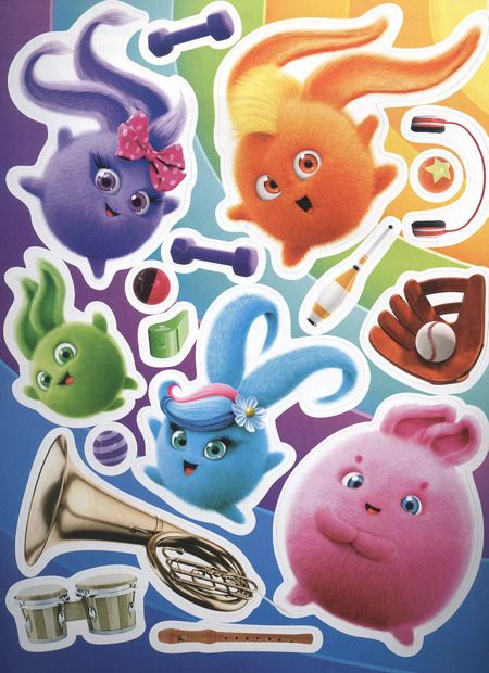 Фотография книги "Солнечные Зайчики. Многоразовые наклейки (фиолетовая)"