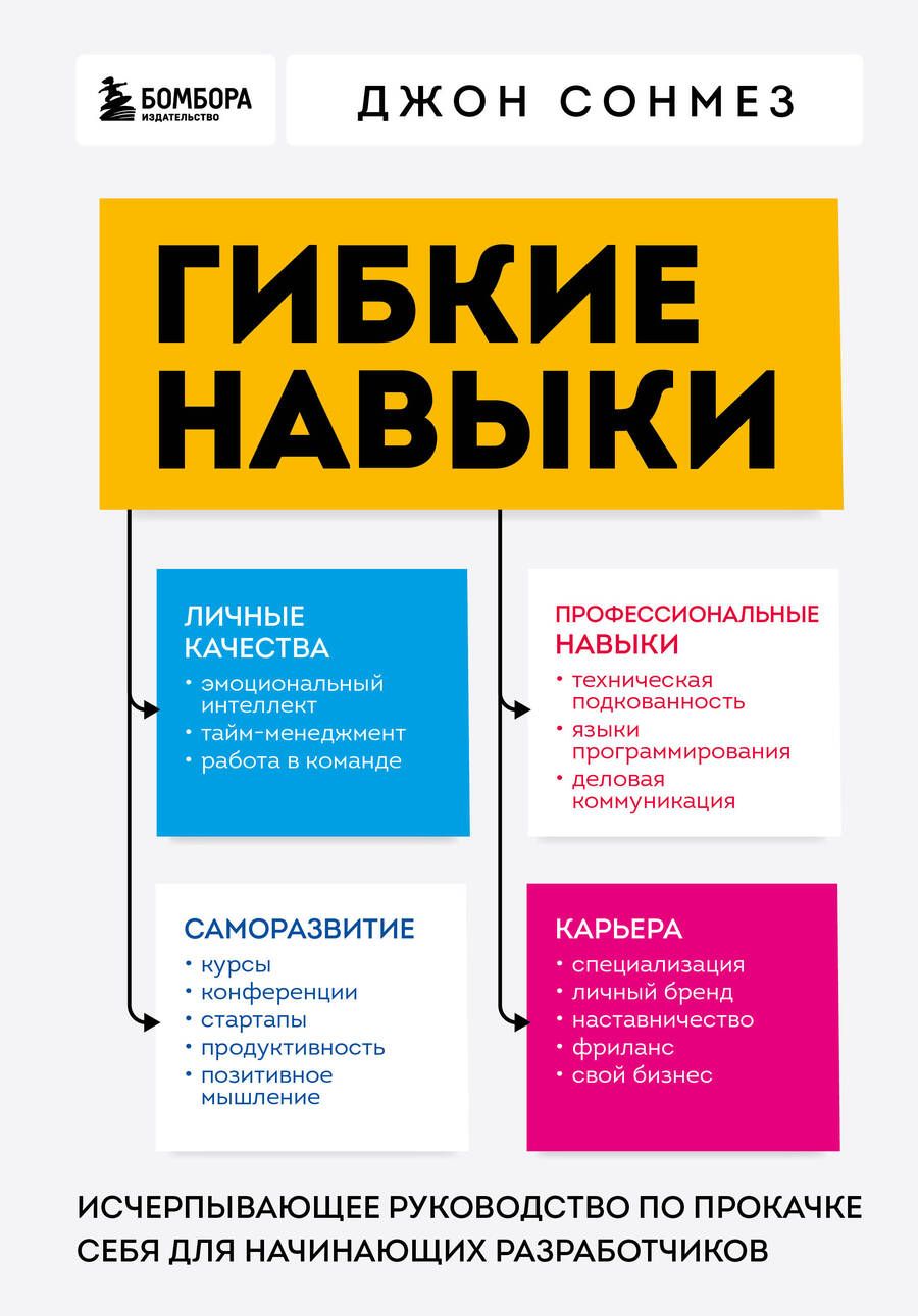 Обложка книги "Сонмез: Гибкие навыки. Исчерпывающее руководство по прокачке себя для начинающих разработчиков"