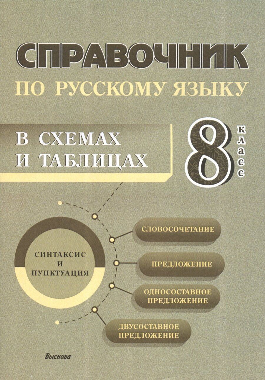 Обложка книги "Справочник по русскому языку в схемах и таблицах. 8 класс. Справочник для учащихся"