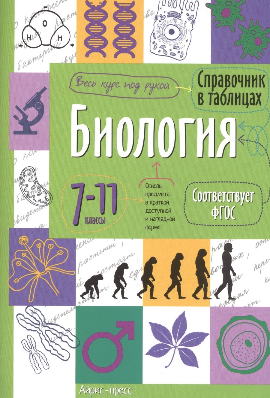 Обложка книги "Справочник в таблицах. Биология. 7-11 класс"