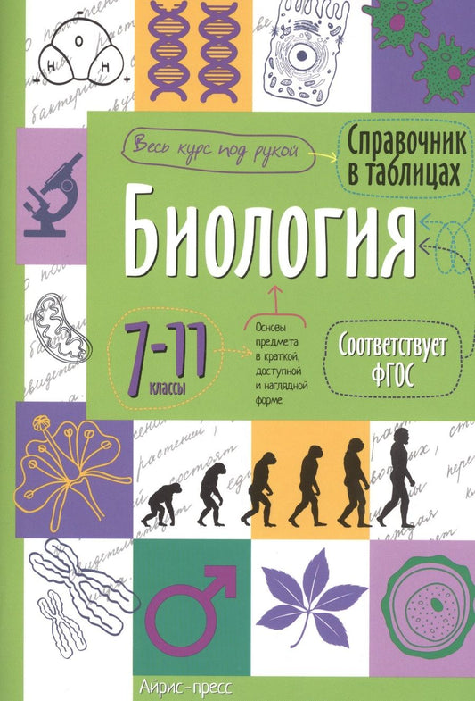 Обложка книги "Справочник в таблицах. Биология. 7-11 класс"