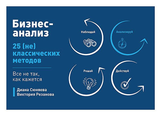 Обложка книги "Сюняева, Резанова: Бизнес-анализ. 25 (не)классических методов. Все не так, как кажется"