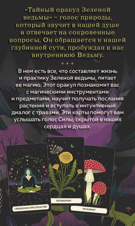 Фотография книги "Тайный оракул Зеленой ведьмы (50 карт и руководство в подарочном оформлении)"