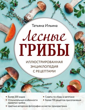 Обложка книги "Татьяна Ильина: Лесные грибы. Иллюстрированная энциклопедия с рецептами"