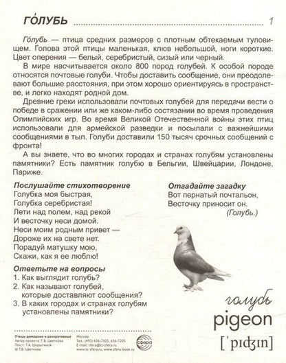 Фотография книги "Татьяна Владиславовна: Демонстрационные картинки "Птицы домашние и декоративные". 16 демонстрационных картинок с текстом на обороте"
