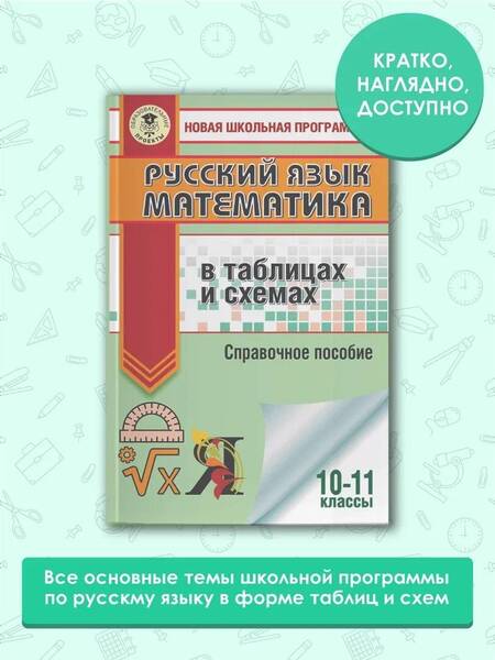 Фотография книги "Текучева, Слонимская, Слонимский: ЕГЭ. Русский язык. Математика в таблицах и схемах для подготовки к ЕГЭ"