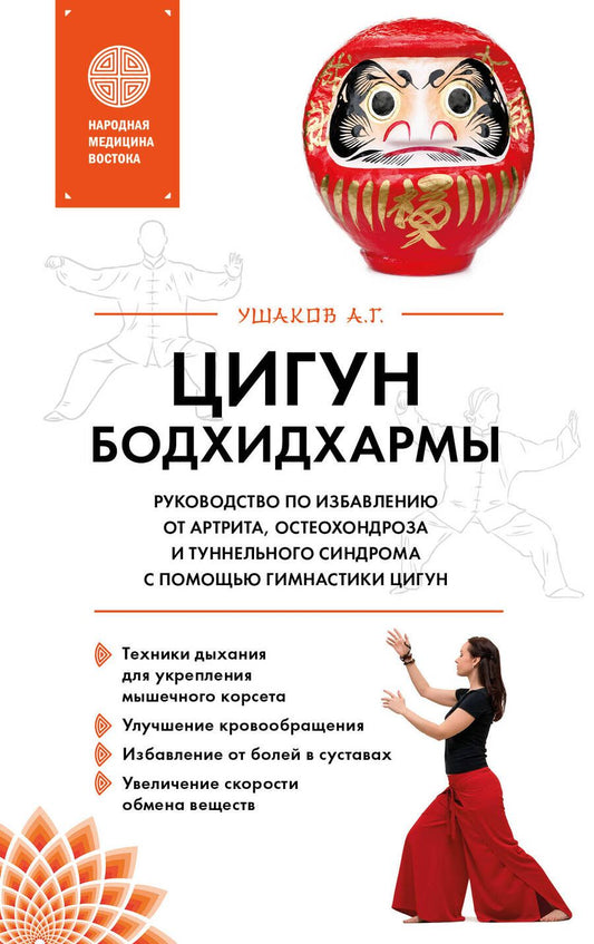 Обложка книги "Ушаков: Цигун бодхидхармы. Руководство по избавлению от артрита, остеохондроза и туннельного синдрома"