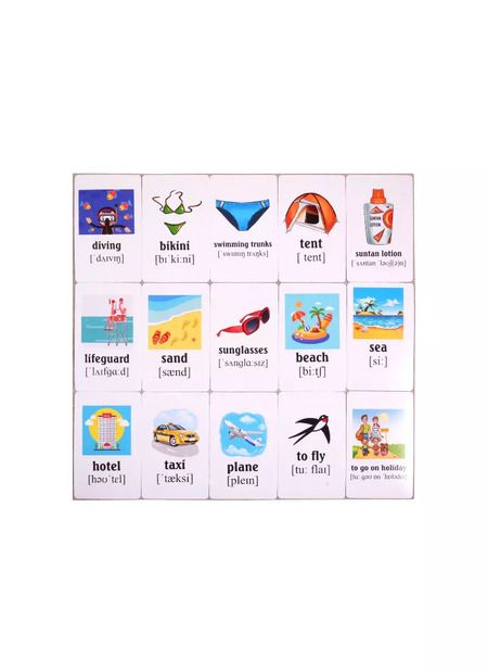 Фотография книги "Учим английские слова. Развивающие карточки "On Holiday / В отпуске""