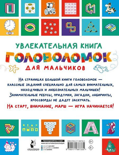 Фотография книги "Валентина Дмитриева: Увлекательная книга головоломок для мальчиков"
