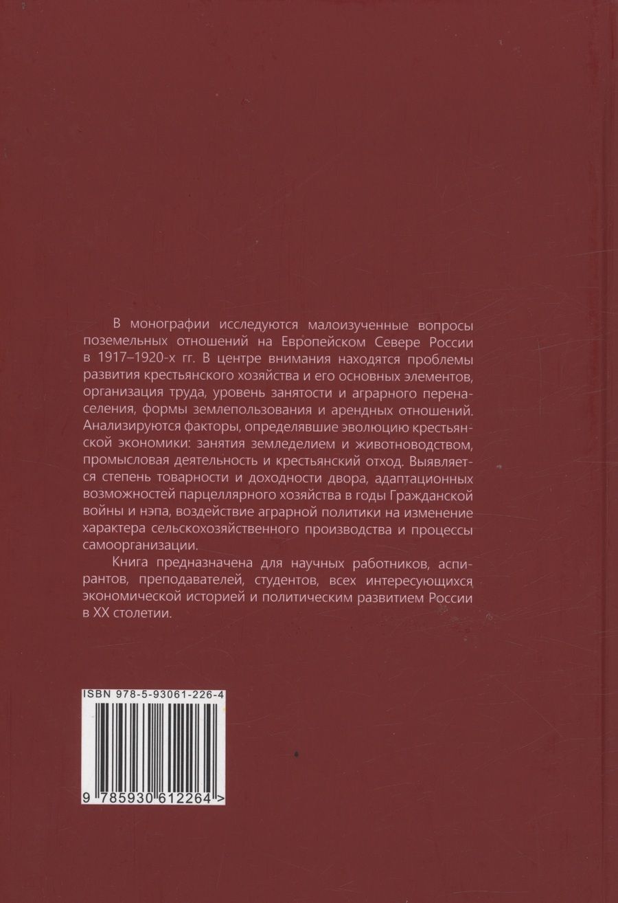 Обложка книги "Василий Саблин: Крестьянское хозяйство на Европейском Севере России в 1917–1920-е годы"