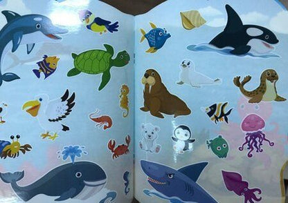 Фотография книги "Веселые животные Море: книжка с наклейками"