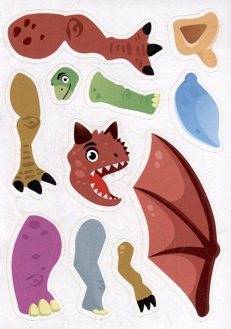 Фотография книги "Весёлый конструктор из наклеек. Динозавры"