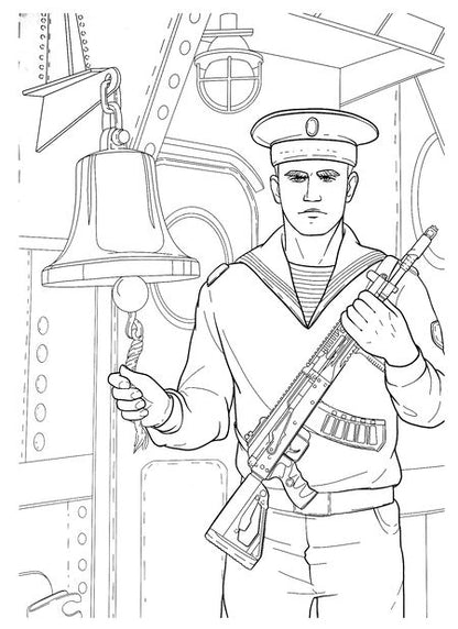 Фотография книги "Военная авиация и корабли. Раскраска для мальчиков"