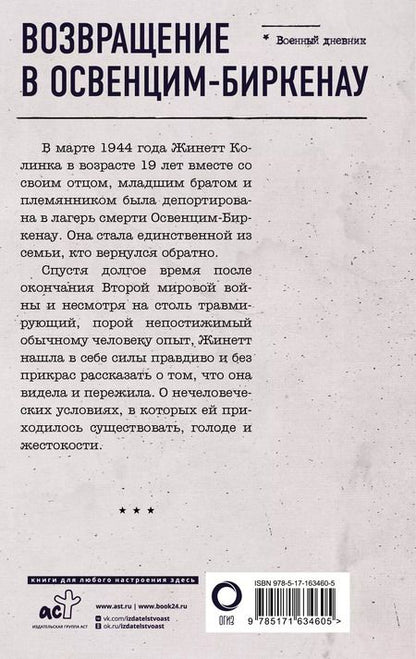 Фотография книги "Возвращение в Освенцим-Биркенау"