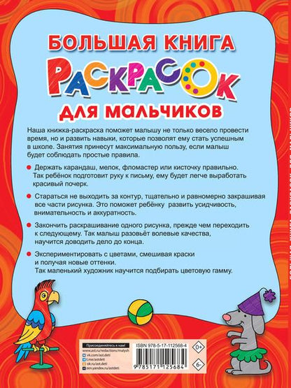 Фотография книги "Екатерина Гайдель: Большая книга раскрасок для мальчиков"