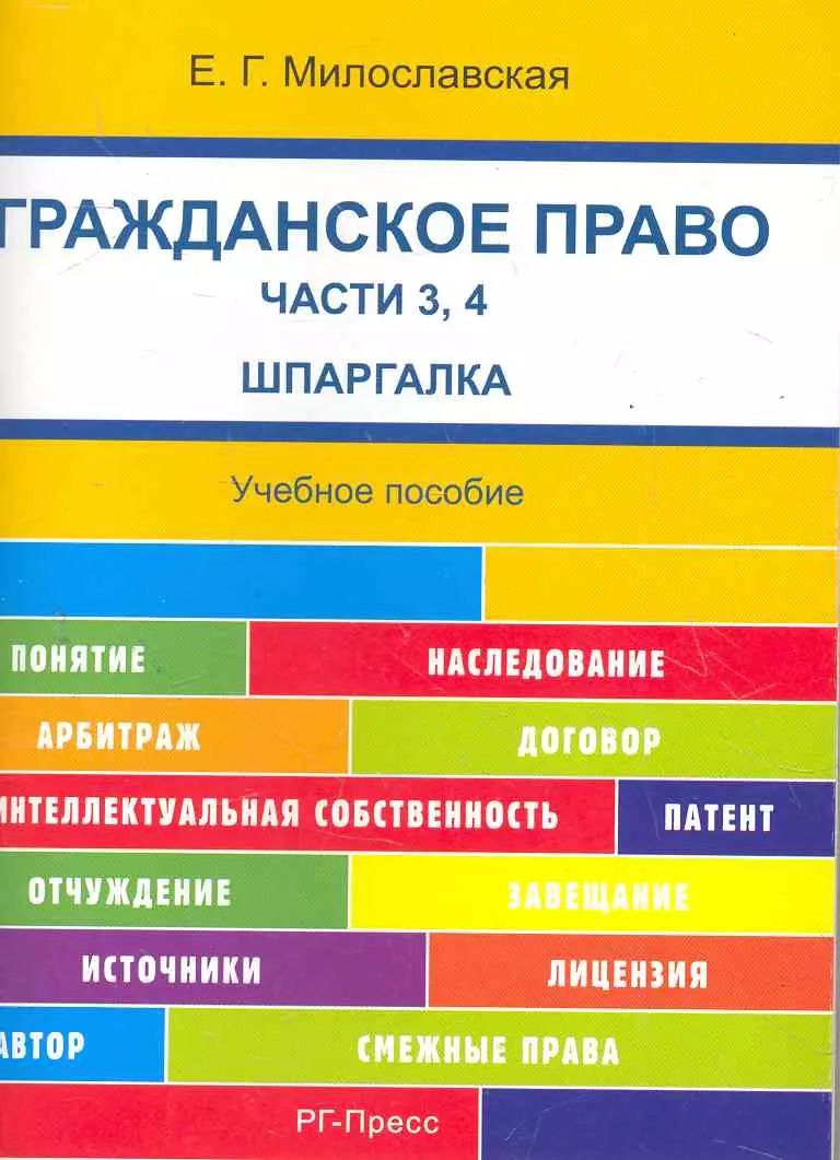 Обложка книги "Елена Милославская: Шпаргалка по гражданскому праву. Части 3, 4 (карман.).Уч.пос.-2-е изд."
