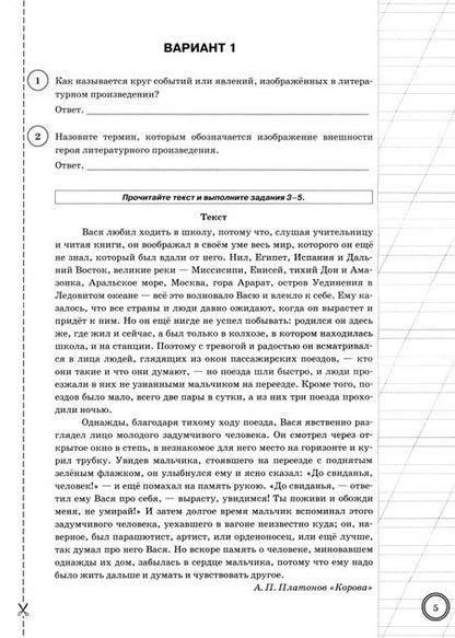 Фотография книги "Елена Ерохина: ВПР. Литература. 5 класс. 10 вариантов. Типовые задания"